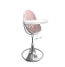 Стульчик для кормления Bloom Fresco Silver в комплекте с хлопковыми вкладышами - Blush pink