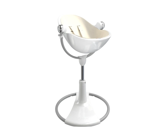 Стульчик для кормления Bloom Fresco White в комплекте с вкладышами из экокожи - Coconut white
