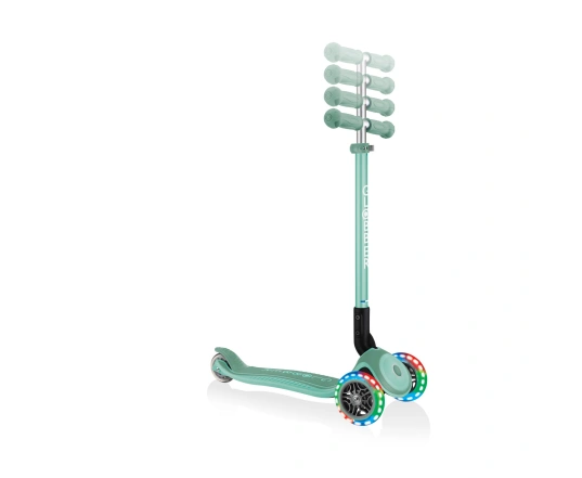 Самокат GLOBBER серії PRIMO FOLDABLE PLUS LIGHTS, м'ятний, колеса з підсвіткою, 50кг, 3+