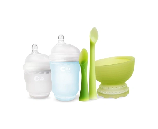 Подарочный набор силиконовых приборов для кормления Olababy Sky