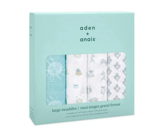 Набір пелюшок Aden + Anais 4 шт (120*120 cм бавовняний муслін) Now + Zen