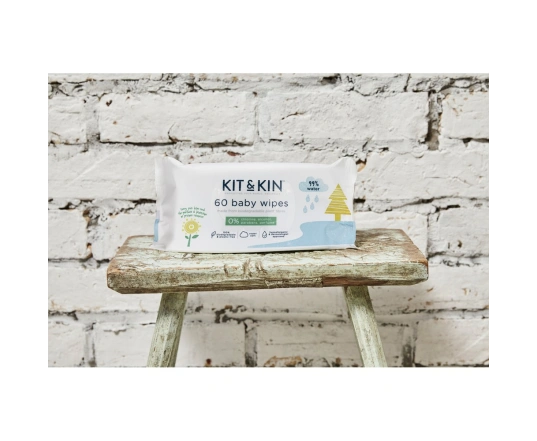 Вологі еко-серветки KIT&KIN (60 шт/пак.)