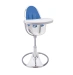 Стульчик для кормления Bloom Fresco Silver в комплекте с вкладышами из экокожи - Riviera blue