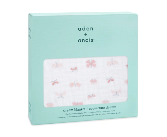 Ковдра з бавовняного мусліну ADEN+ANAIS Lovely reverie-butterflies (120*120см)