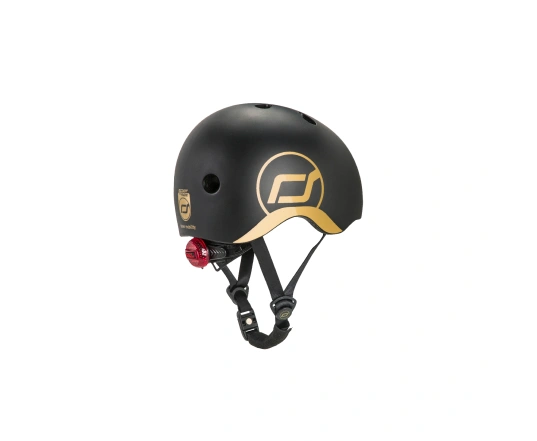 Шолом захисний дитячий Scoot and Ride, чорний, з ліхтариком, 45-51см