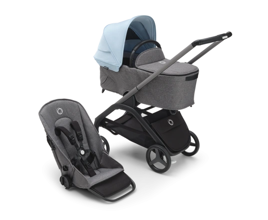 Универсальная коляска 2в1 Bugaboo DRAGONFLY - grafite/grey melange skyline blue