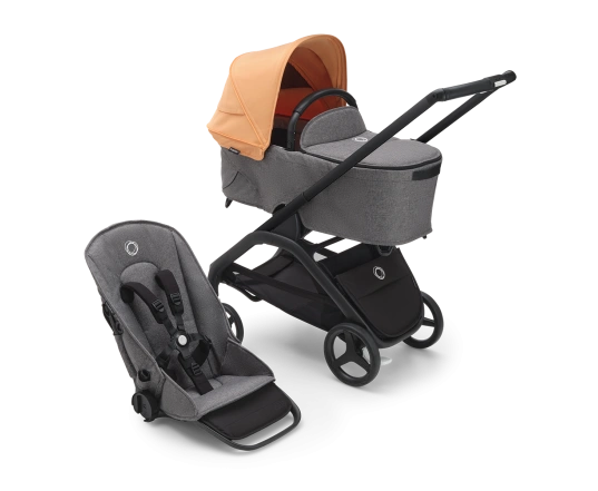 Универсальная коляска 2в1 Bugaboo DRAGONFLY - grafite/midnight black island coral