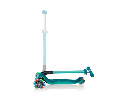 Самокат GLOBBER серії PRIMO FOLDABLE PLUS LIGHTS, зелений, колеса з підсвіткою, 50кг, 3+