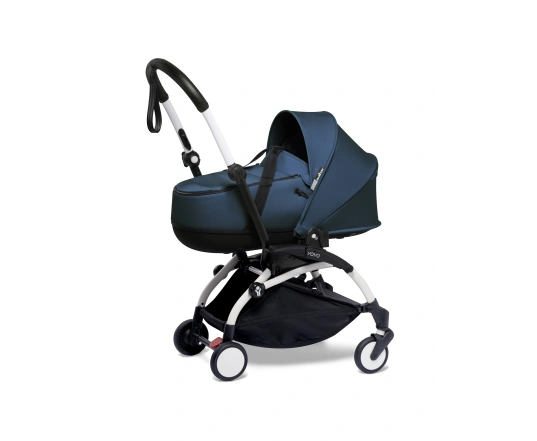 Універсальна коляска 2 в 1 Stokke YOYO³ + люлька Bassinet  BABYZEN Navy Blue/AF Airfrance (шасі White)