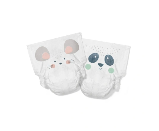Еко підгузки KIT&KIN розмір 2 (40 шт/уп), 4-8 кг, Мишка/Панда