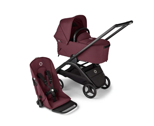 Універсальна коляска 2в1 Bugaboo DRAGONFLY - black/dark cherry-dark cherry