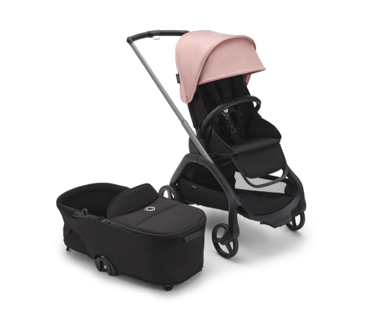 Универсальная коляска 2в1 Bugaboo DRAGONFLY - black/grey melange morning pink