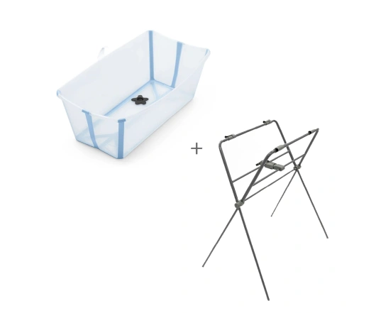 Комплект ванночка для купання Stokke FLEXI BATH та ніжки FLEXI BATH Stand - блакитний
