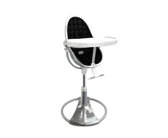 Стульчик для кормления Bloom Fresco Silver в комплекте с хлопковыми вкладышами - Midnight black