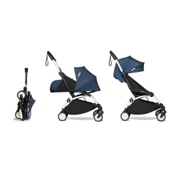 Универсальная коляска 2 в 1 Stokke YOYO³ + компактная люлька BABYZEN AF Blue Air France (шасси White) - изображение