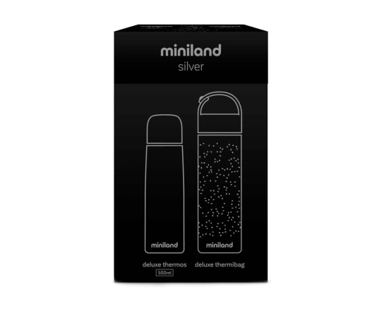 Термос для жидкостей серебро + термосумка Miniland Deluxe Thermos Silver 500ML