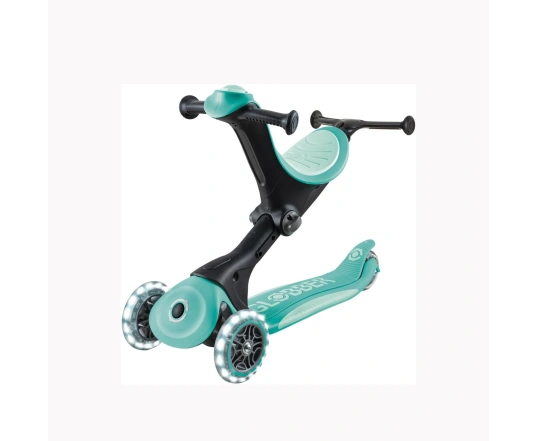 Самокат GLOBBER серії GO UP DELUXE LIGHTS 5в1 м'ятний, колеса світяться 20/50кг
