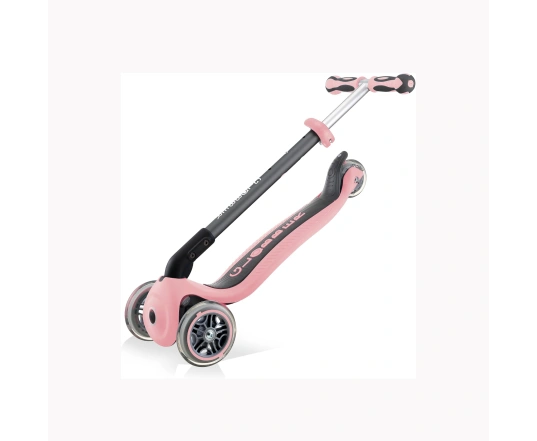 Самокат GLOBBER серії GO UP DELUXE LIGHTS 5в1 пастельно-рожевий, колеса світяться 20/50кг
