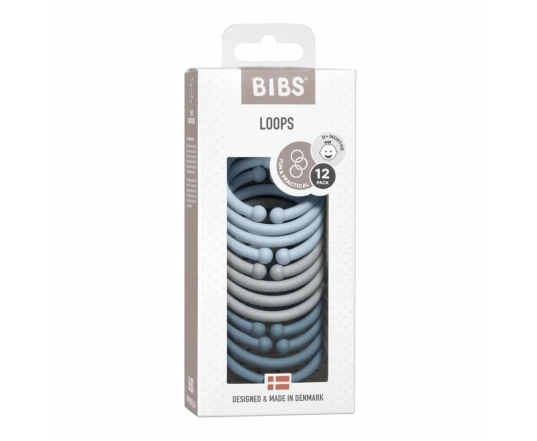 Іграшки - прорізувачі BIBS Loops 12 PACK Baby Blue/Cloud/Petrol