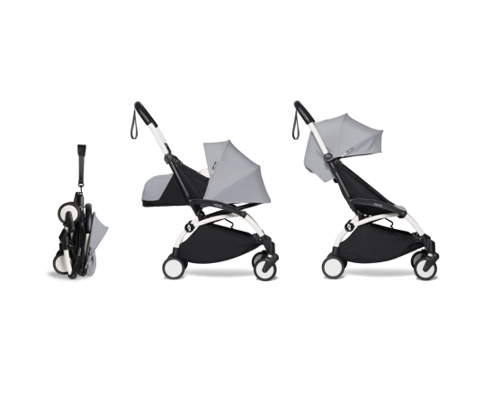 Універсальна коляска 2 в 1 Stokke YOYO³ + компактна люлька BABYZEN Stone (шасі White)
