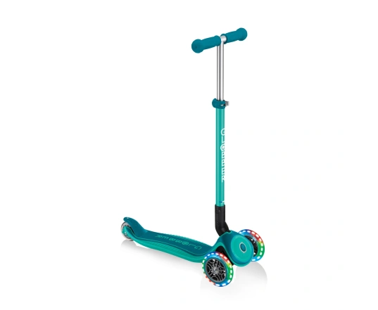 Самокат GLOBBER серії PRIMO FOLDABLE PLUS LIGHTS, зелений, колеса з підсвіткою, 50кг, 3+