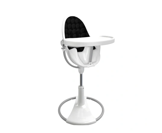 Стульчик для кормления Bloom Fresco White в комплекте с хлопковыми вкладышами - Midnight Black