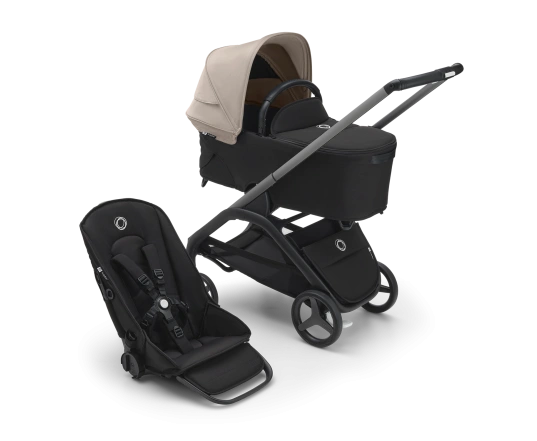 Универсальная коляска 2в1 Bugaboo DRAGONFLY - black/grey melange desert taupe