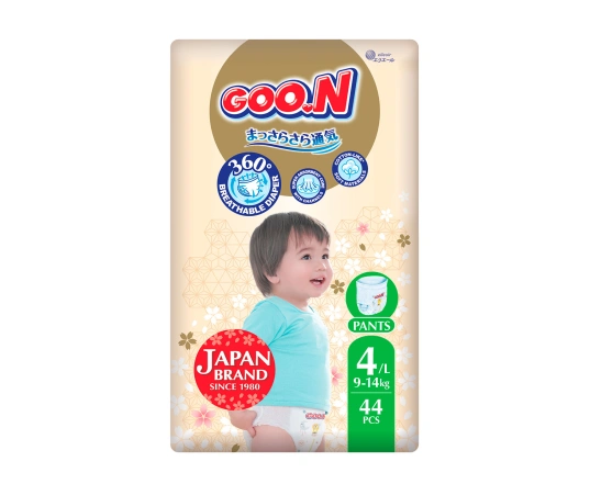Трусики-підгузки GOO.N Premium Soft для дітей 9-14 кг (розмір 4(L), унісекс, 44 шт)