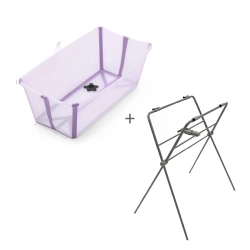 Комплект ванночка для купання Stokke FLEXI BATH та ніжки FLEXI BATH Stand - лавандовий - зображення