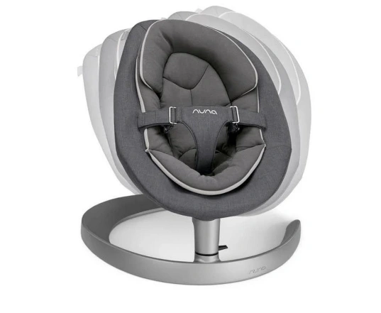 Шезлонг - качалка NUNA Leaf Grow с игрушечной дугой Granite, серый