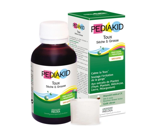 Натуральное питьевое средство от сухого и влажного кашля PEDIAKID TOUX SECHE ET GRASSE 125 мл