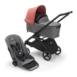 Универсальная коляска 2в1 Bugaboo Dragonfly Sunrise red/Grey mélange-Midnight black - изображение