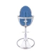 Стульчик для кормления Bloom Fresco Silver в комплекте с вкладышами из экокожи - Riviera blue