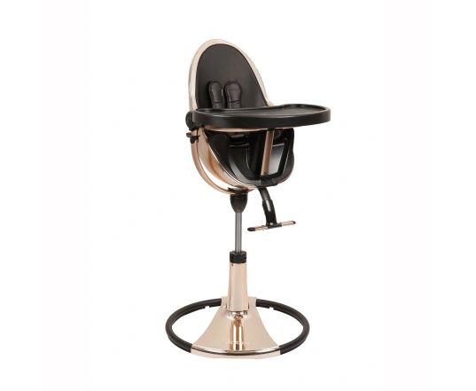 Стільчик для годування Bloom Fresco Rose Gold в комплекті із вставками з екошкіри - Midnight black