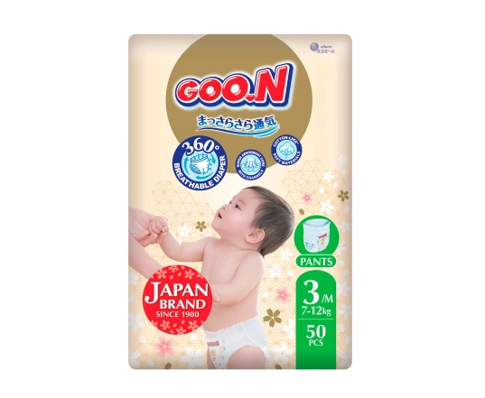 Трусики-підгузки GOO.N Premium Soft для дітей 7-12 кг (розмір 3(M), унісекс, 50 шт)