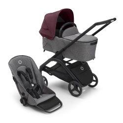 Универсальная коляска 2в1 Bugaboo DRAGONFLY - grafite/midnight black dark cherry - изображение