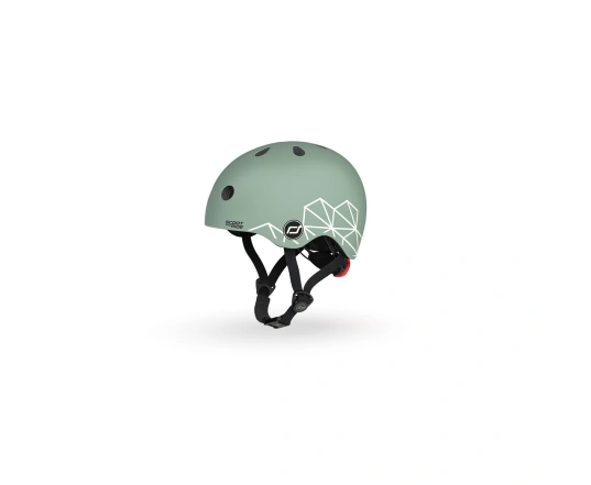 Шолом захисний дитячий Scoot and Ride, зелений, з ліхтариком, 45-51см
