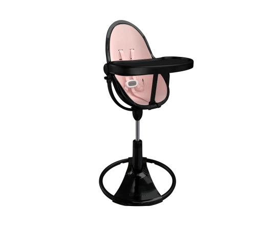 Стульчик для кормления Bloom Fresco Black в комплекте с вкладышами из экокожи - Rosewater