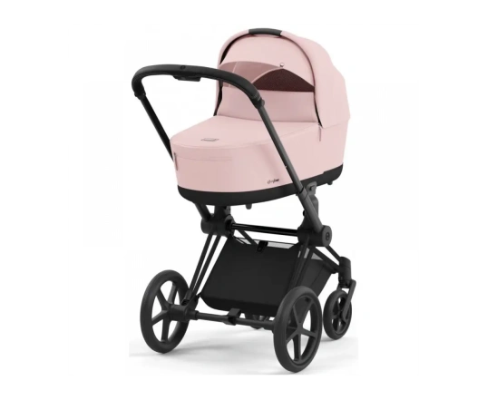 Коляска Cybex Priam 2 в 1 - люлька Peach Pink + прогулянка Mirage Grey + шасі Matt Black