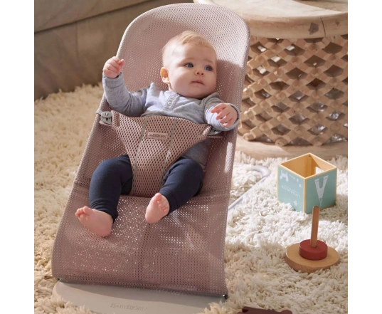 Кресло - шезлонг Bliss BabyBjörn сетка - Нежно-розовый