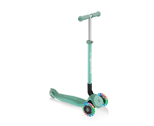 Самокат GLOBBER серії PRIMO FOLDABLE PLUS LIGHTS, м'ятний, колеса з підсвіткою, 50кг, 3+
