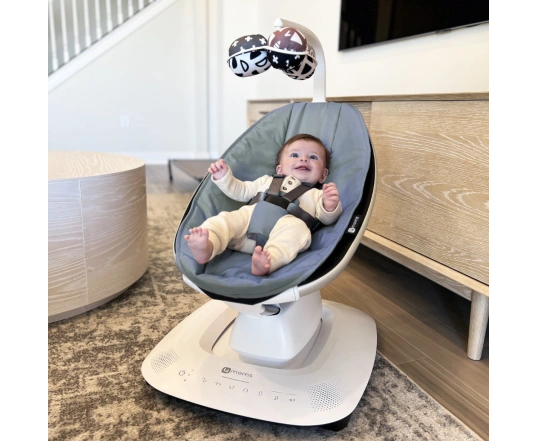 Шезлонг качалка 4Moms MAMAROO 5.0 - slate blue (лимитированая версия)