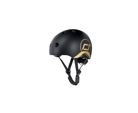 Шолом захисний дитячий Scoot and Ride, чорний, з ліхтариком, 45-51см