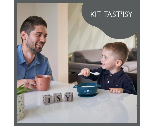 Набор Babymoov тарелка на присоске и ложка TAST’ISY синий
