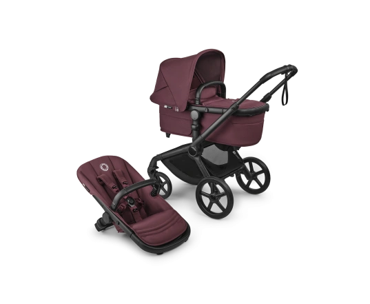 Универсальная коляска 2в1 Bugaboo FOX 5 RENEW - black/dark cherry-dark cherry