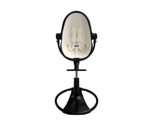Стульчик для кормления Bloom Fresco Black в комплекте с вкладышами из экокожи - Coconut white