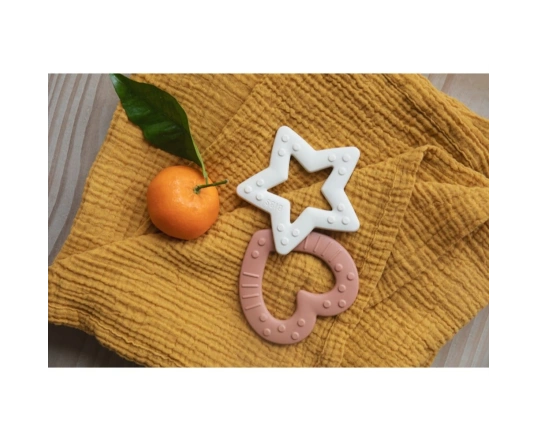 Іграшка - прорізувач BIBS Baby Bitie Heart Pink Plum