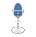 Стульчик для кормления Bloom Fresco White в комплекте с вкладышами из экокожи - Riviera blue