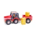 Червоний трактор з причепом і двома копицями сіна New Classic Toys