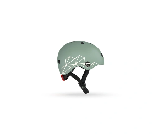 Шолом захисний дитячий Scoot and Ride, зелений, з ліхтариком, 45-51см